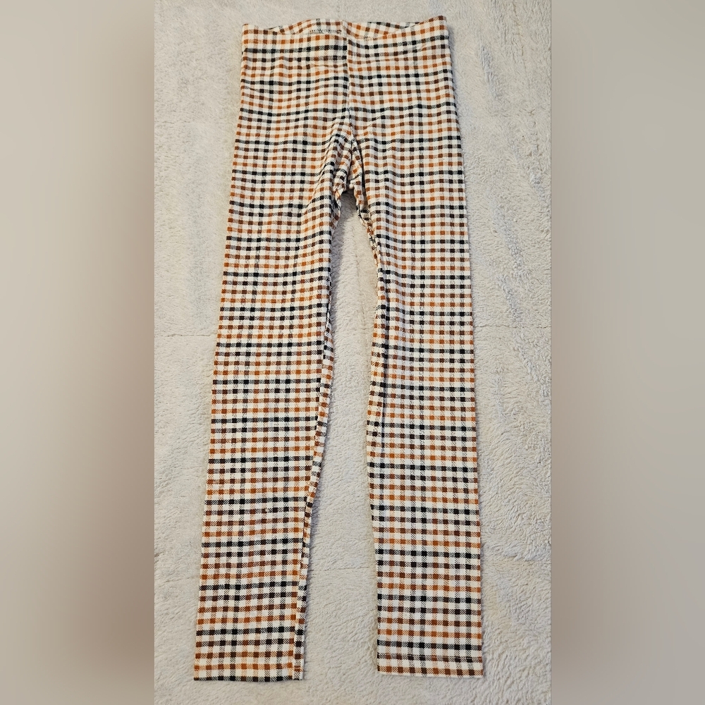 Old Navy Kids Plaid Leggings - Black, White, Brown
